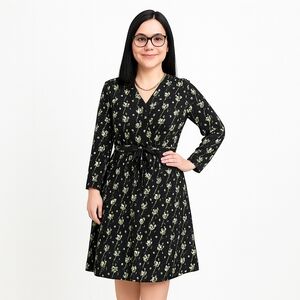 Brooks Brothers Zac Posen Snow Blossom Print Cotton Sateen Wrap Dress